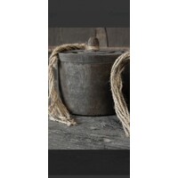 Houten pot met deksel en kwast Island 16x17cm