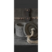 Houten pot met deksel en kwast Island 16 x 17 cm