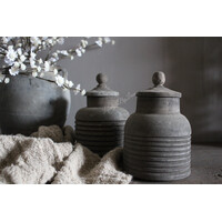 Houten kruikje met deksel Rib matteo 18 cm