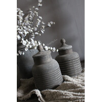 Houten kruikje met deksel Rib matteo 18cm