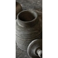 Houten kruikje met deksel Rib matteo 18 cm