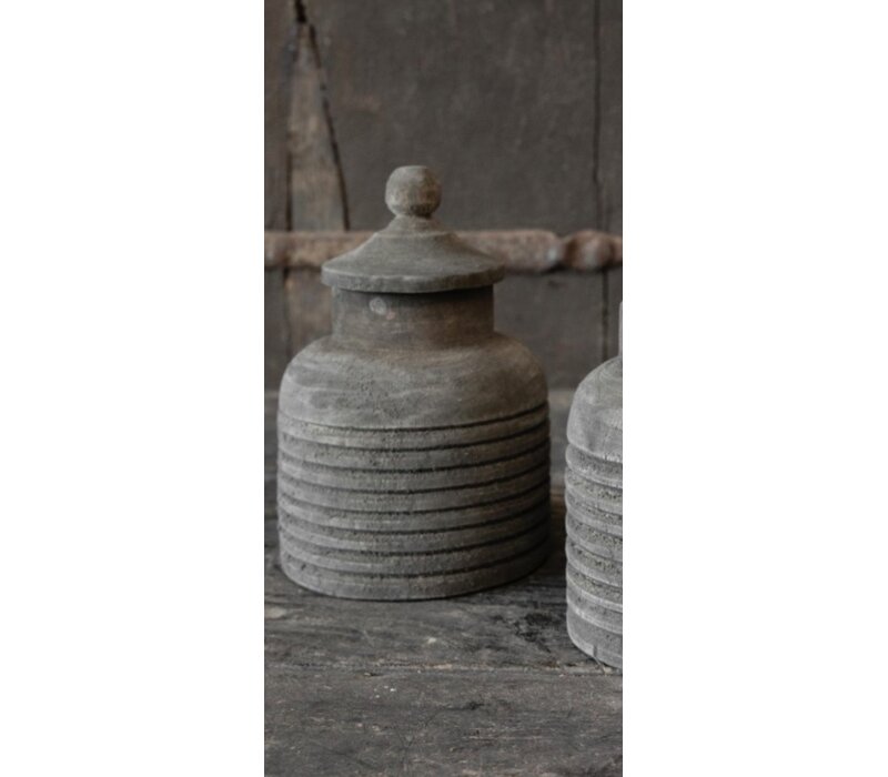 Houten kruikje met deksel Rib matteo 18cm