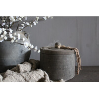 Houten pot met deksel en kwast Island 16 x 17 cm