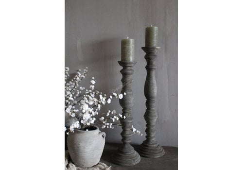 Houten baluster kandelaar Haruka island 53 x 15 cm