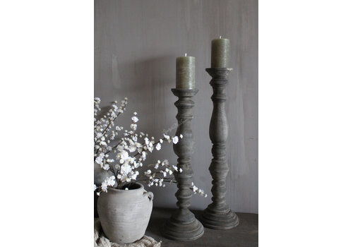 Houten baluster kandelaar Haruka island 46 x 15 cm