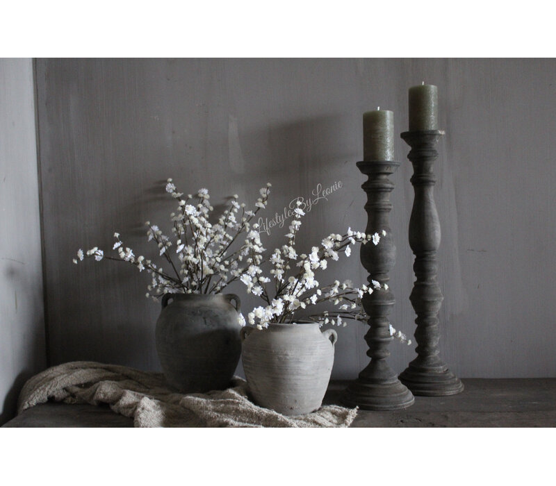 Houten baluster kandelaar Haruka island 46 x 15 cm