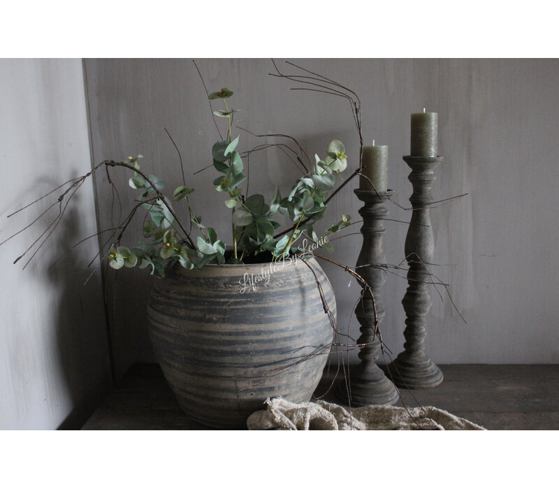 Kunst Eucalyptus tak groen/grijs 90 cm