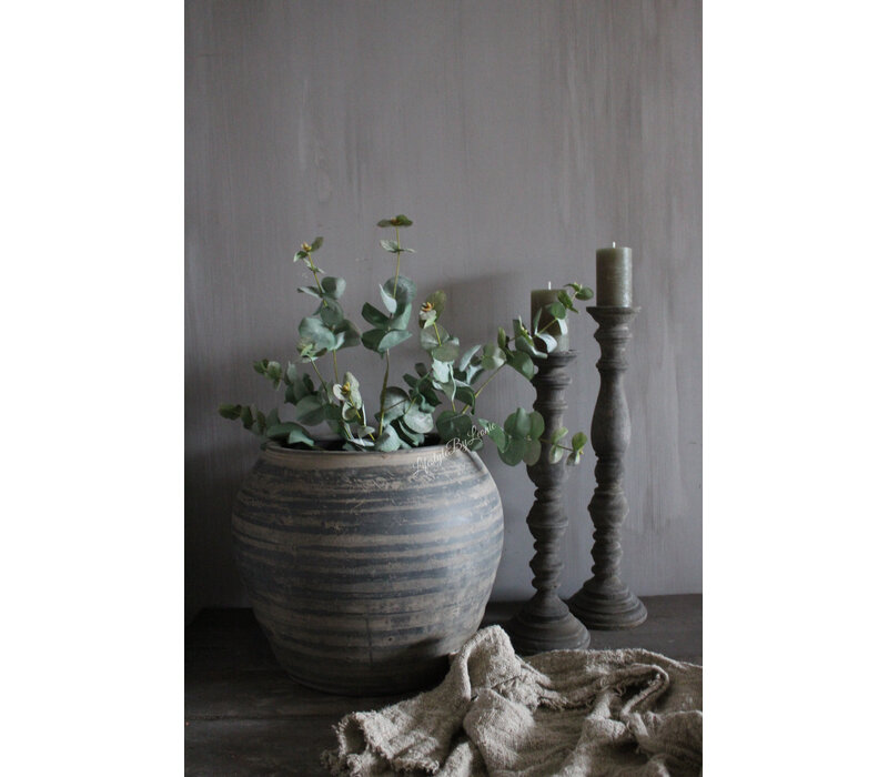 Kunst eucalyptus tak groen/grijs 90cm