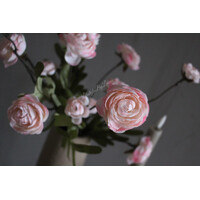 Zijden bosje ranonkels pastel roze 52cm