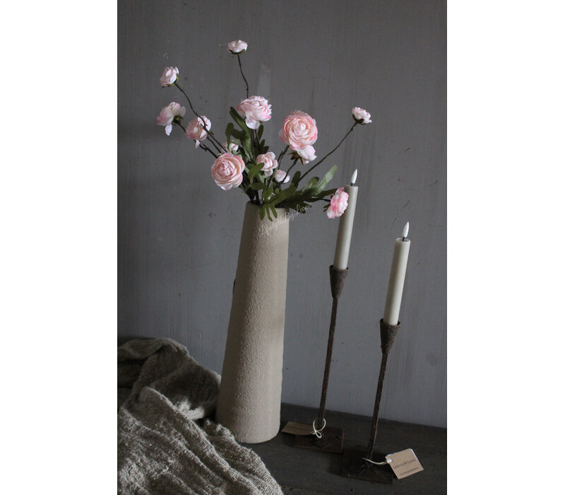 Zijden bosje Ranonkels pastel roze 52 cm