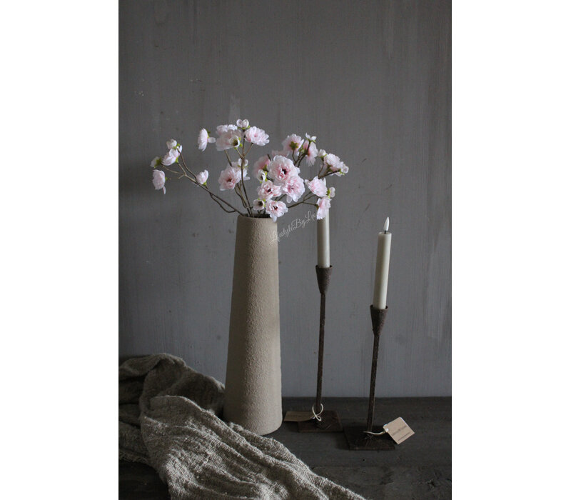 Zijden bloeiende bloesem tak Soft pink 50cm