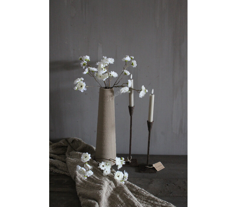 Zijden bloeiende bloesem tak Soft white 50 cm