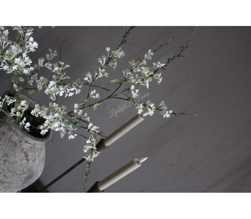 Kunst bloesem tak 80cm soft white