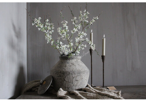 Kunst bloesem tak 80cm soft white