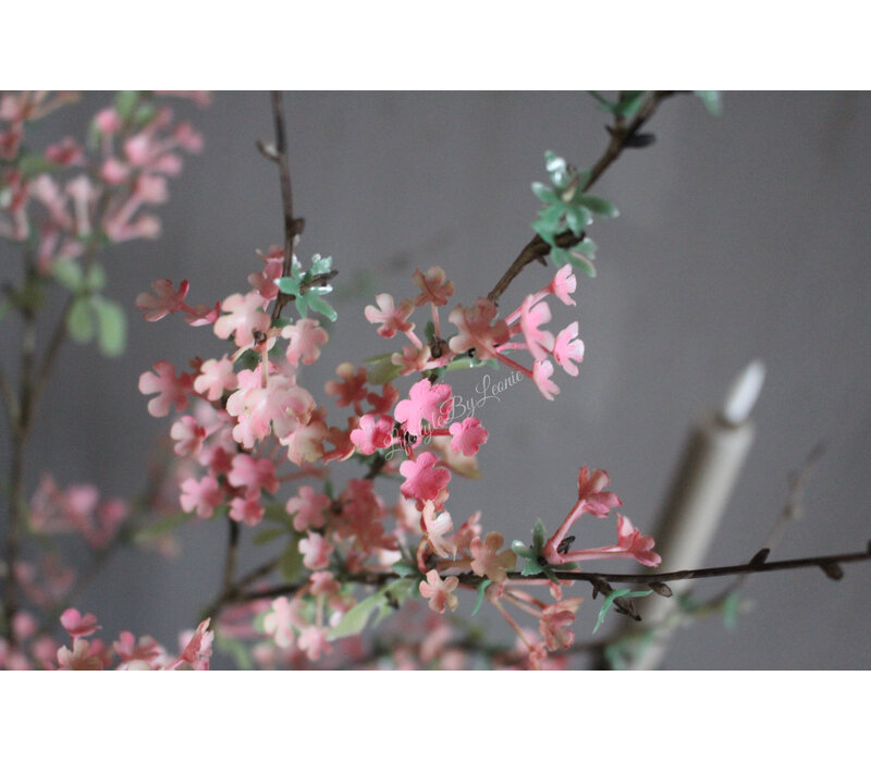 Kunst bloesem tak 80cm dark pink