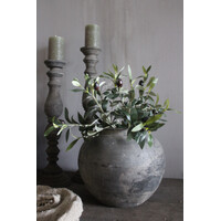 Zijden olijftak met zwarte olijven 50 cm