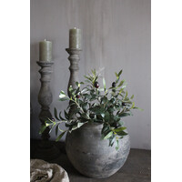 Zijden olijftak met zwarte olijven 50 cm