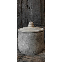 Mooie stenen pot met deksel Old barn 16 x 15 cm