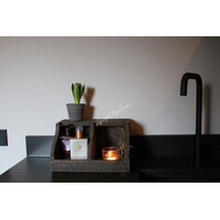 Gruttersbak met 2 vakken Antique grey 30 x 23 cm