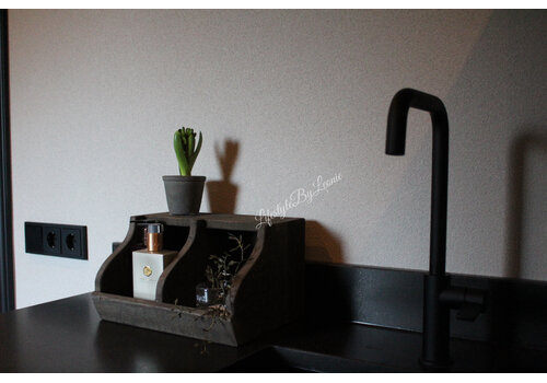 Gruttersbak met 2 vakken Antique grey 30x23cm