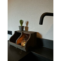 Gruttersbak met 2 vakken Antique grey 30x23cm