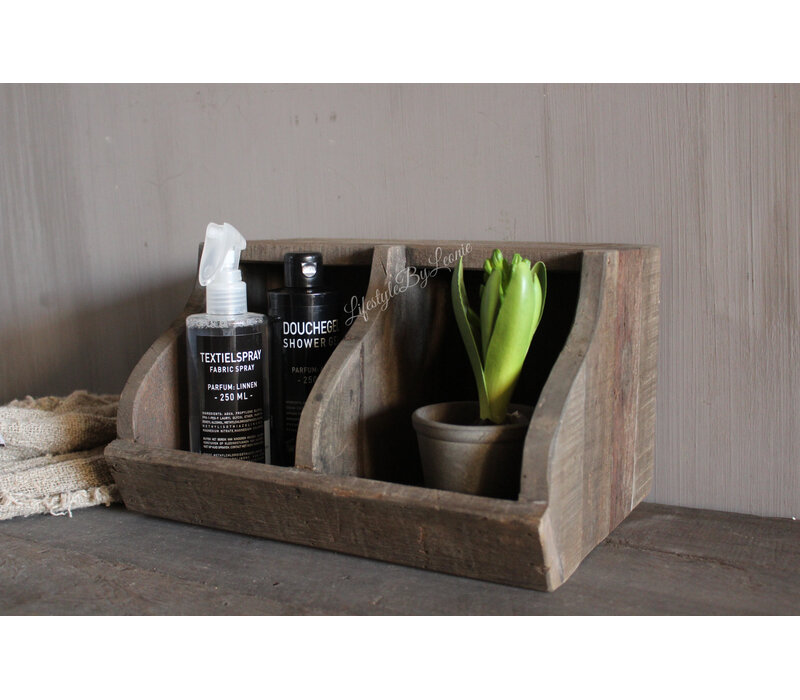 Gruttersbak met 2 vakken Antique grey 30 x 23 cm