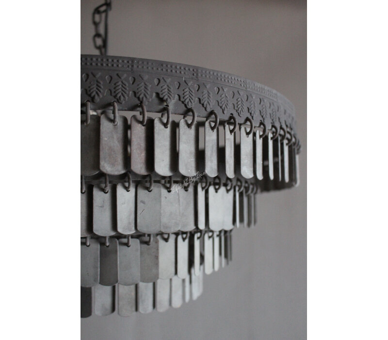 Metalen hanglamp Dhari round stripes 46 cm