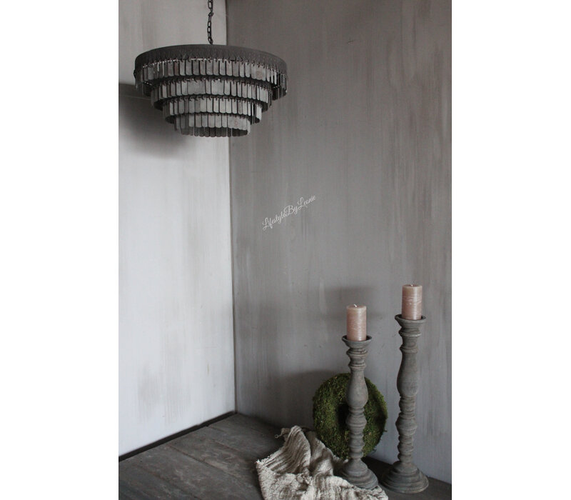 Metalen hanglamp Dhari round stripes 46 cm