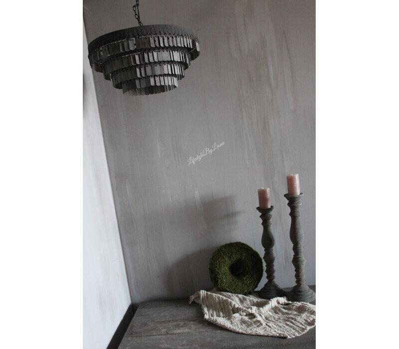 Metalen hanglamp Dhari round stripes 46cm