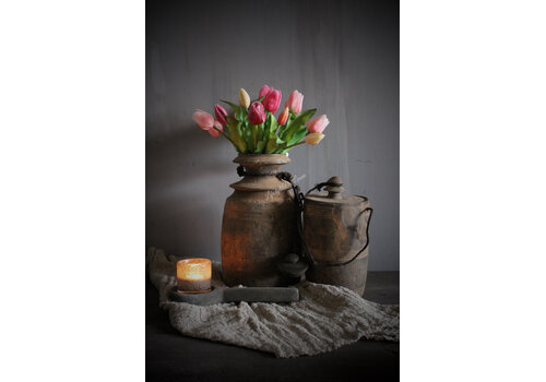 Bosje kunst Tulpen real touch burgundy / pink 31 cm