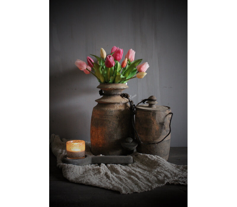 Bosje kunst tulpen real touch Burgundy / Pink 31cm