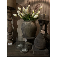 Bosje lange kunst tulpen real touch White 40cm