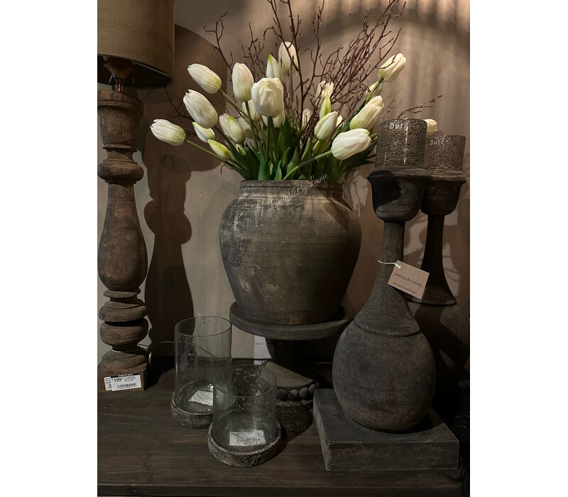 Bosje lange kunst tulpen real touch White 40cm