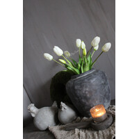 Bosje lange kunst Tulpen real touch white 40 cm