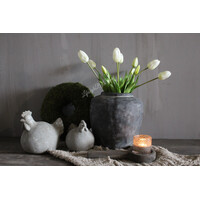 Bosje lange kunst Tulpen real touch white 40 cm