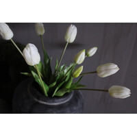 Bosje lange kunst tulpen real touch White 40cm