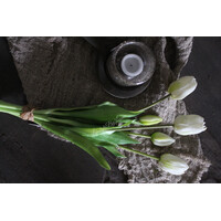 Bosje lange kunst Tulpen real touch white 40 cm