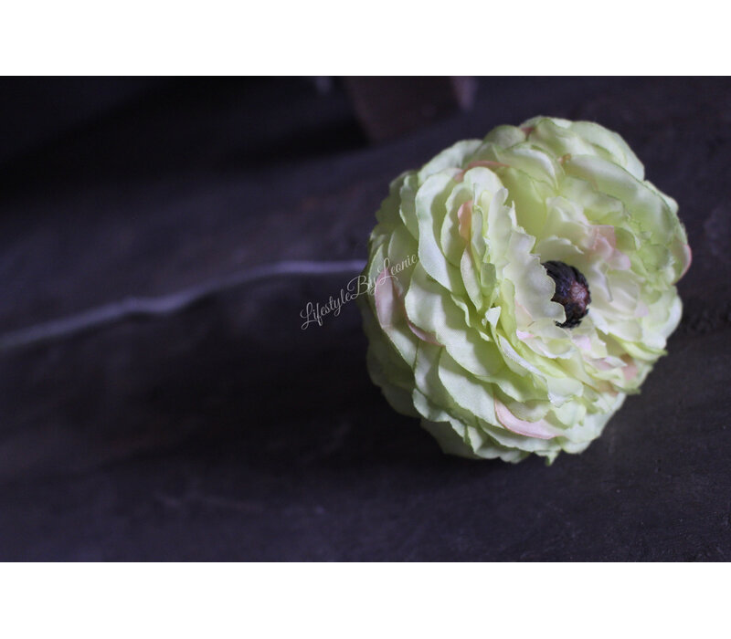 Namaak zijden ranonkel Green 34cm