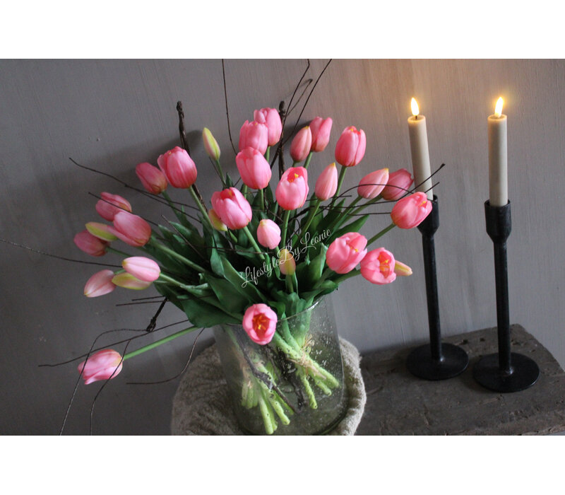 Bosje real touch Tulpen candy pink 40 cm
