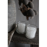Cilinder windlicht steenslag incl. kaars 7 x 8 cm