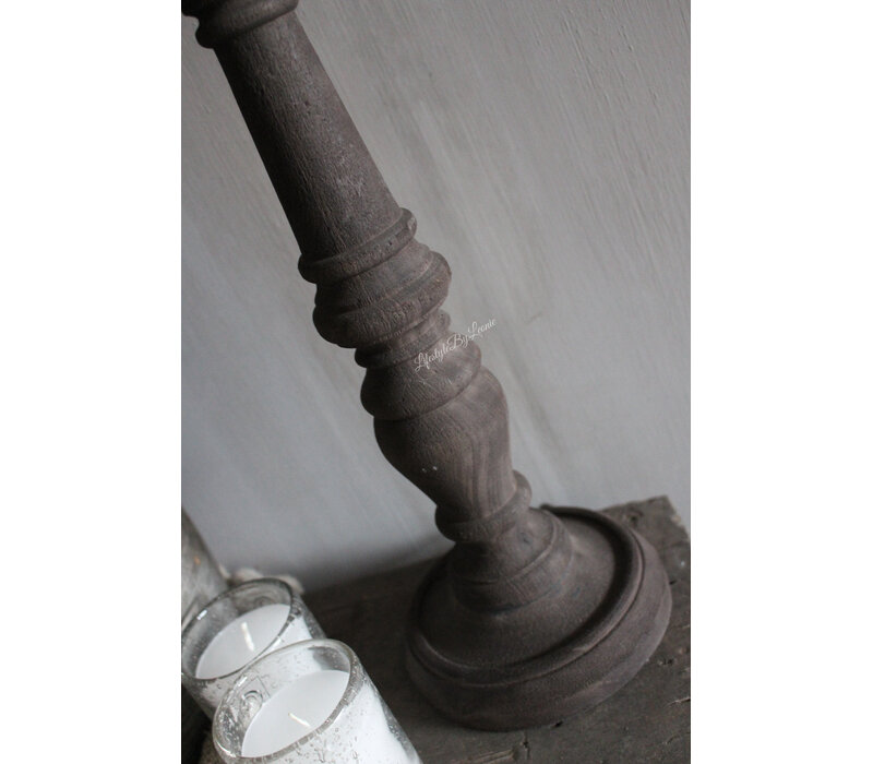 Baluster lampvoet Umber wood 45cm