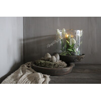 Cilinder windlicht Metal chips XL 30 cm