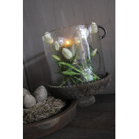 Cilinder windlicht Metal chips XL 30 cm