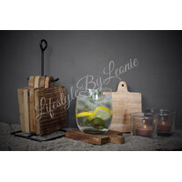 Sobere houten onderzetters aan rekje 6 stuks