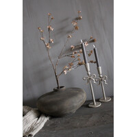 Metalen kandelaar dinerkaars Strikje beige 30 cm