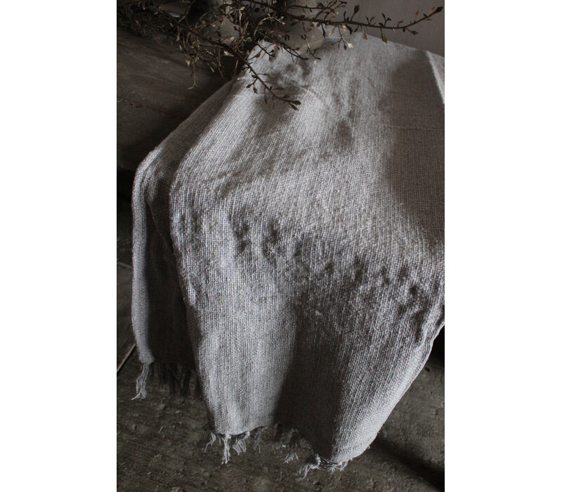 Plaid linnen look Cosy lichtgrijs 160 x 130  cm