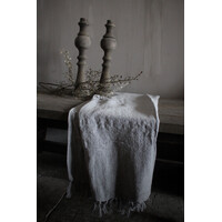 Plaid linnen look Cosy licht-grijs 160x130