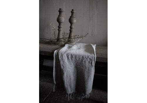 Plaid linnen look Cosy lichtgrijs 160 x 130  cm