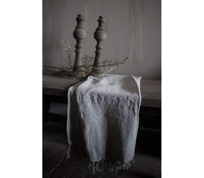 Plaid linnen look Cosy licht-grijs 160x130