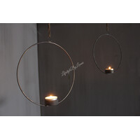 Ronde metalen waxine-kandelaar hanger 40 cm
